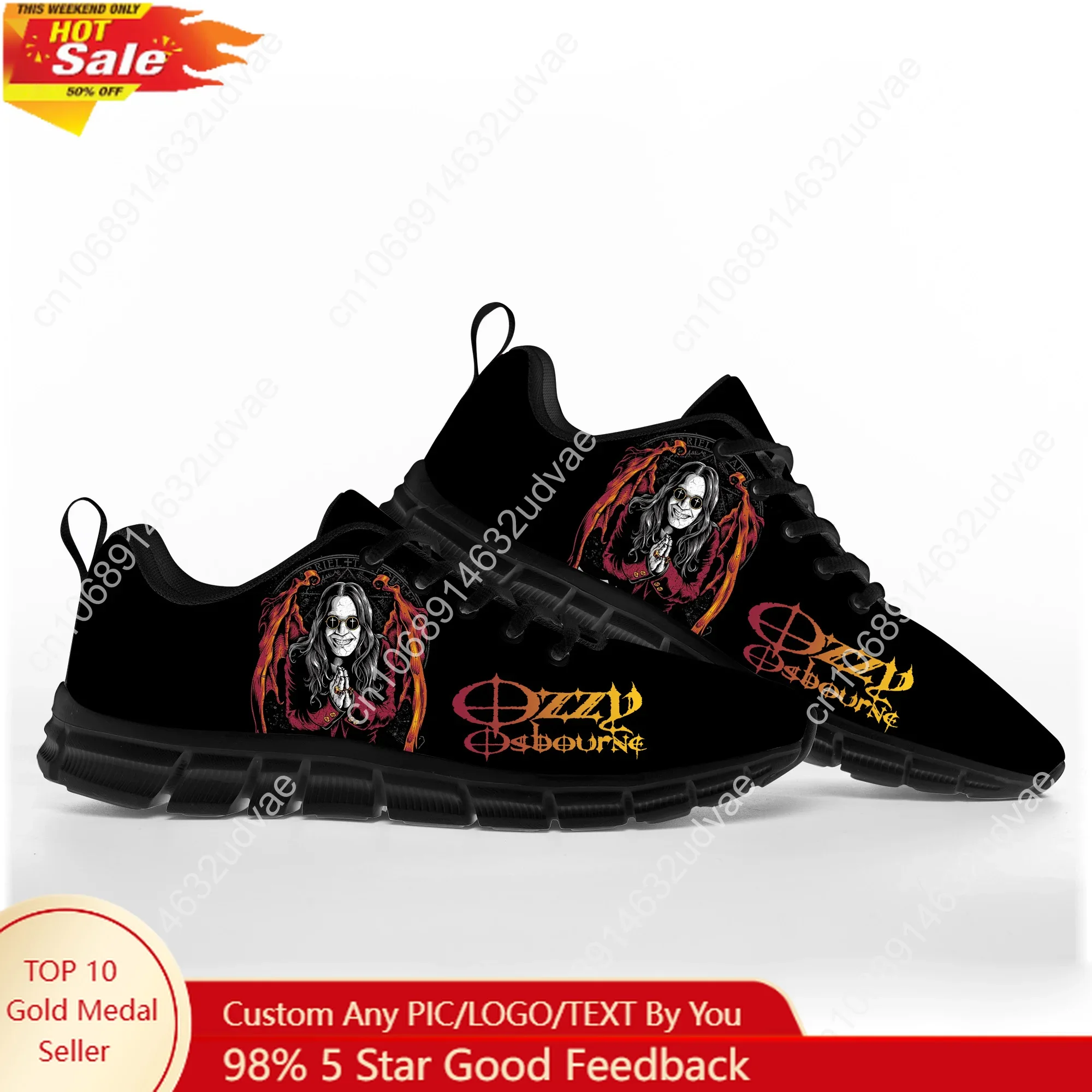 

Ozzy Osbourne Rock Singer Sports Shoes Men Women Sneakers Footwear Casual Custom Couple Shoes Black