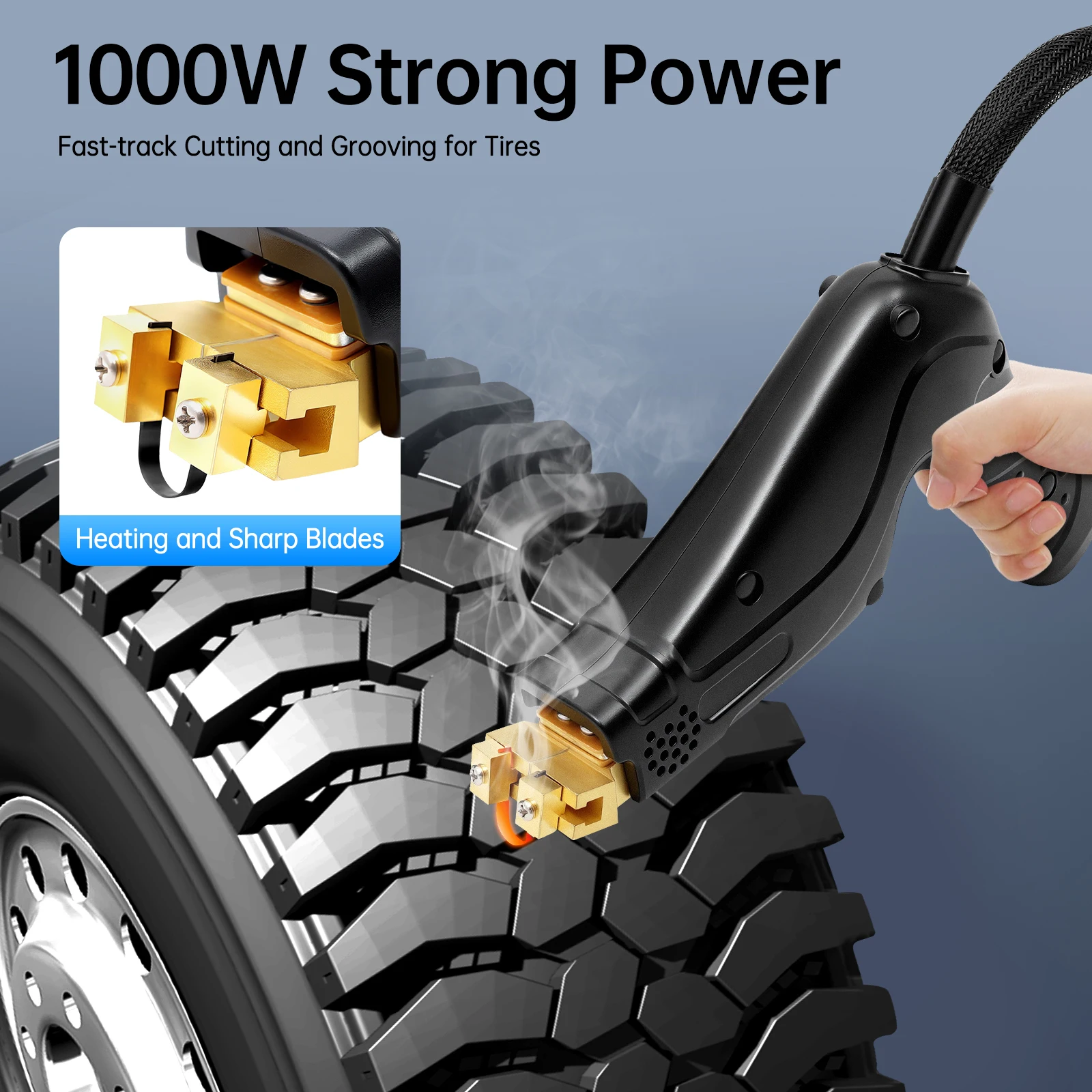

Tire Groover Machine, 1000W Tire Tread Groover with 20 Blades Kit, for Tire Retreading and Siping, Overheat Overload Protection