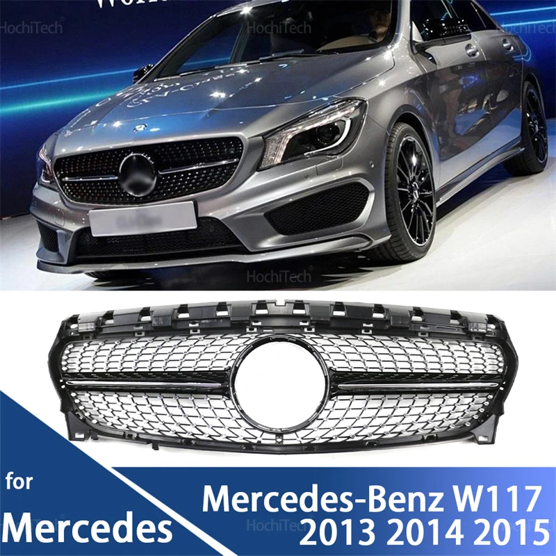 Car Front Bumper Kidney Grille Diamond Grill Fit for Mercedes Benz CLA-Class W117 C117 X117 CLA180 CLA200 CLA250 2013 2014 2015