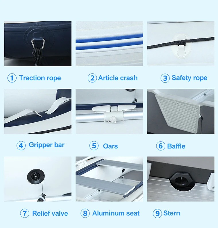 China PVC 3.3m Aluminium Hard Bottom Rigid Inflatable Boat For Fishing