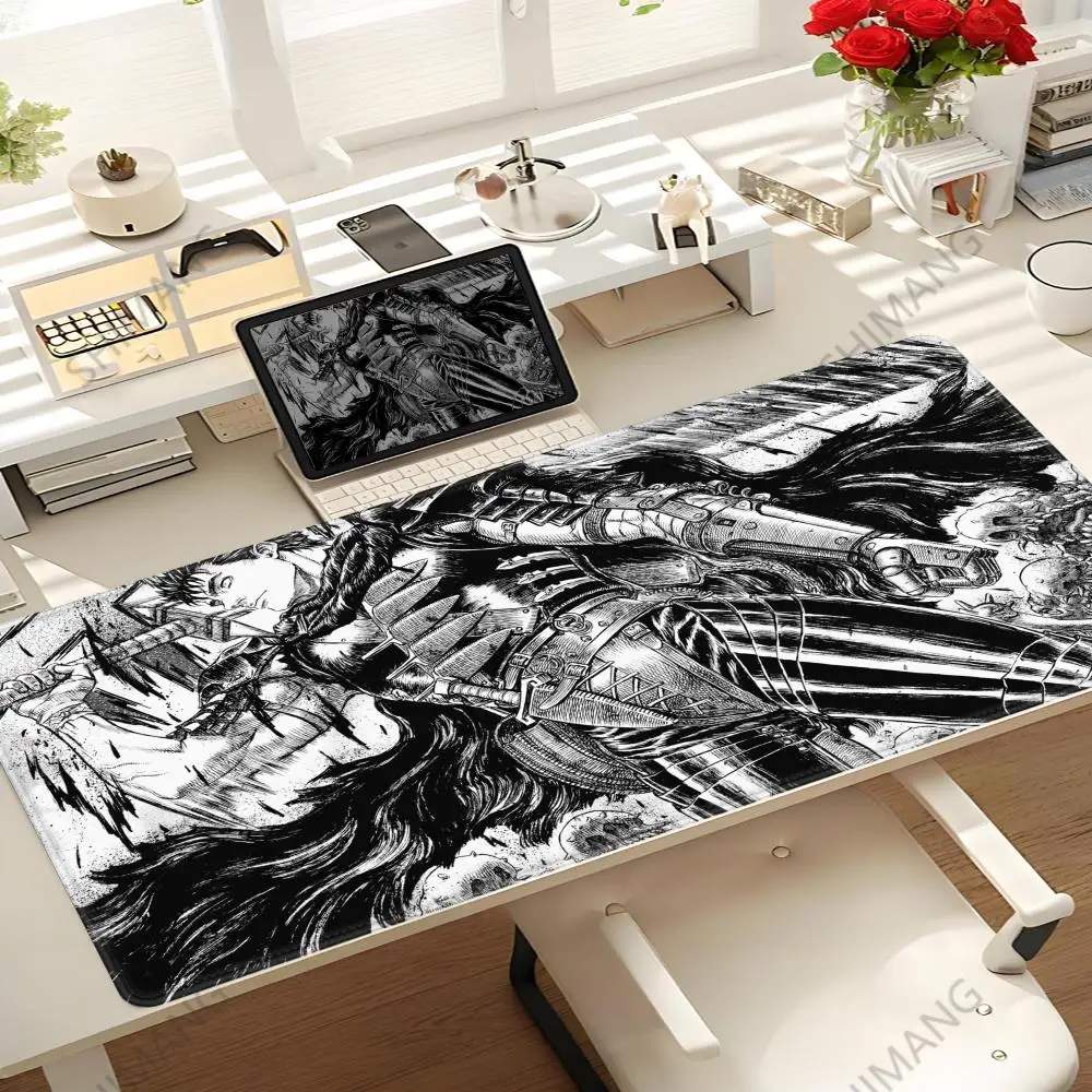 Guts sword in berserk Mouse Mat Berserk Guts Gamer Gaming Mouse Pad Computer Accessories Big Keyboard Laptop Padmouse Speed Desk
