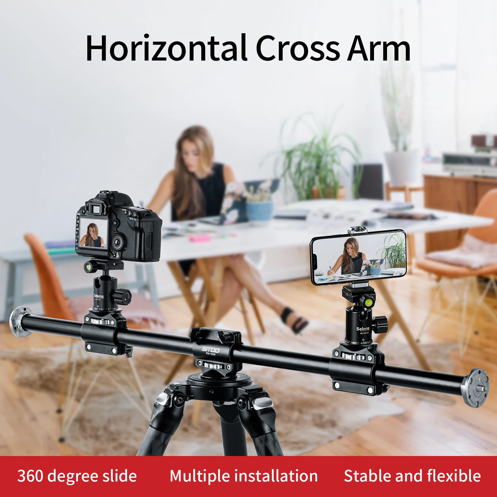 Selens SITOO Aluminum Overhead Camera Mount Arm with 3/8