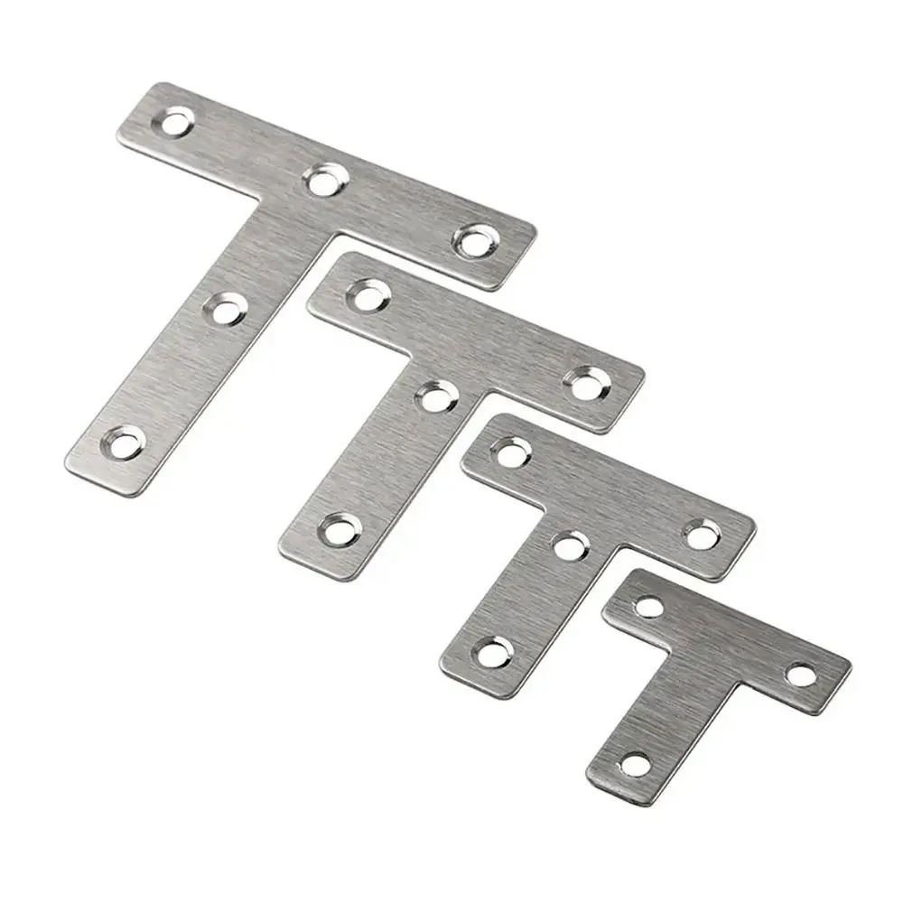 

10Pcs 40/50/60/80mm Angle Bracket 90° Right Angle Flat Fastener Connection Plate Stainless Steel Fixed Corner Bracket