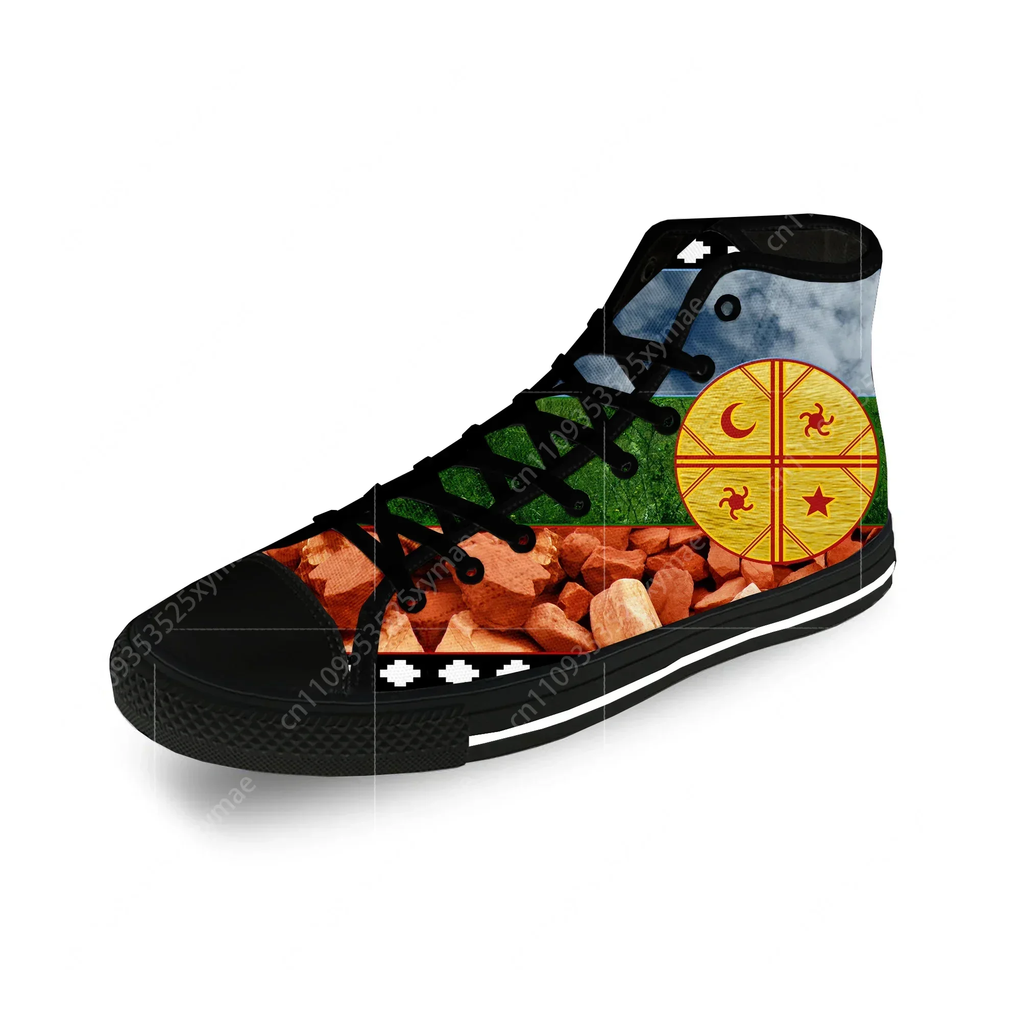 

Flag of the Mapuches New Arrive Casual Cloth Fashion 3D Print High Top Canvas Shoes Men Women Lightweight Breathable Sneakers