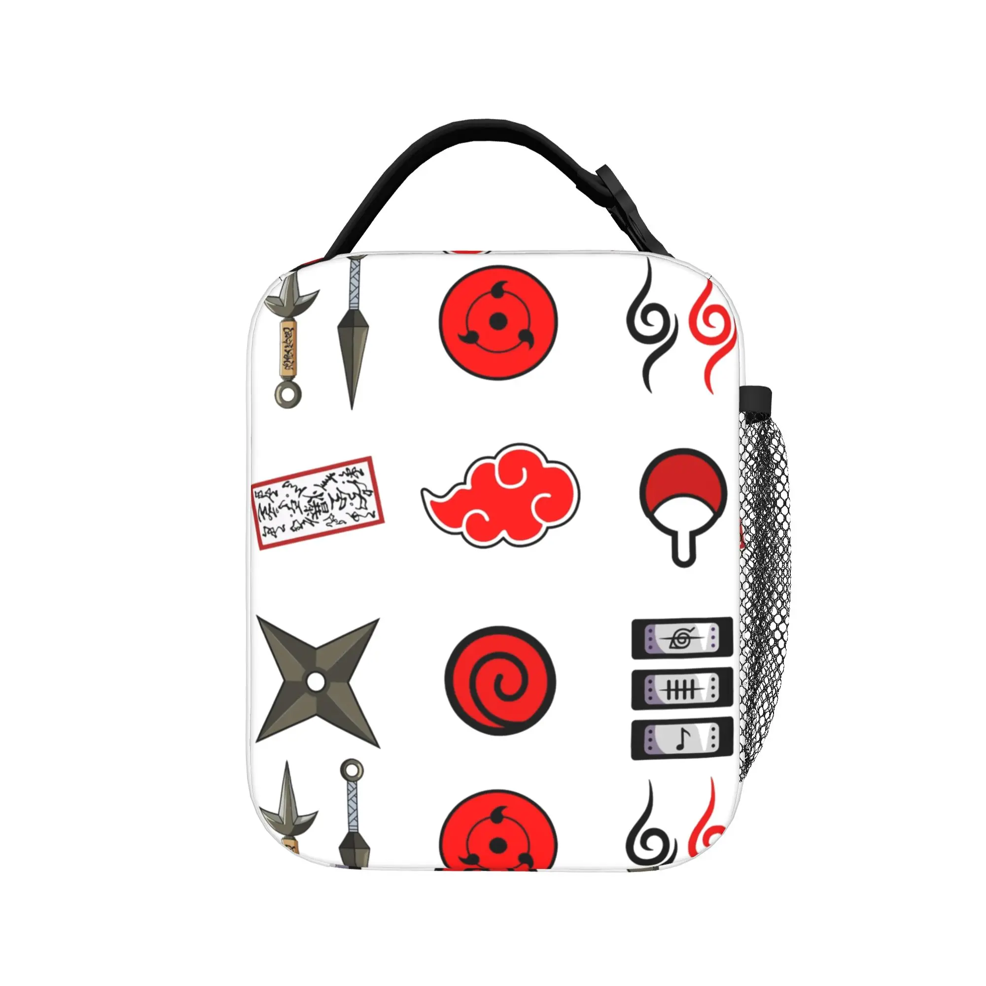 Bolsa térmica para el almuerzo con diseño de nube roja de Naruto, estilo ninja, reutilizable, contenedor para el almuerzo, bolsa para el almuerzo, bolsos para comida, picnic