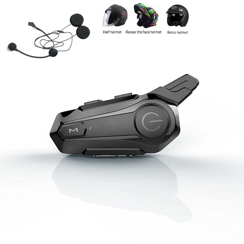 

BT5.0 Motorcycle Headset Intercom Interconnection Headset With DSP+CVC Noise Reduction Function