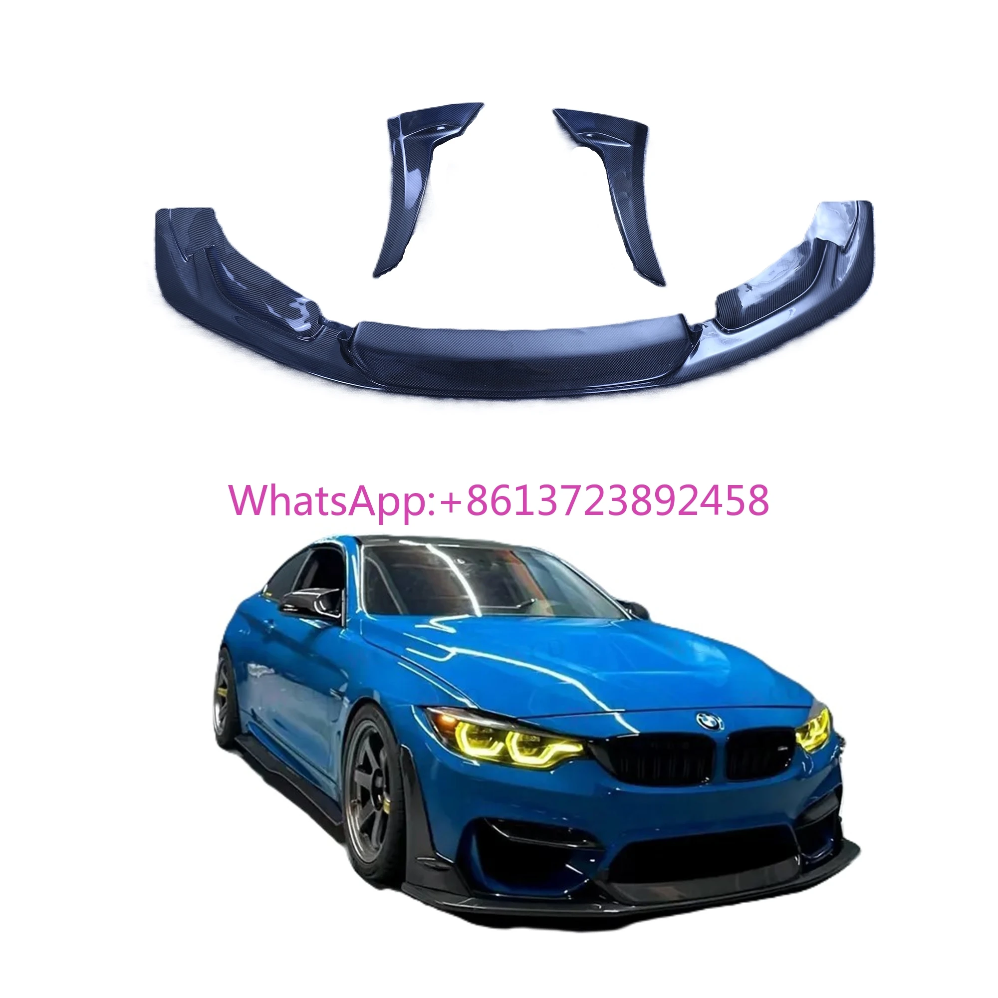 

Laptorr Style F82 Carbon Fiber Front Bumper Lip for BMW M3 M4 F80 F82 Carbon Fiber Front Lip Splitter Spoiler 2015-2020