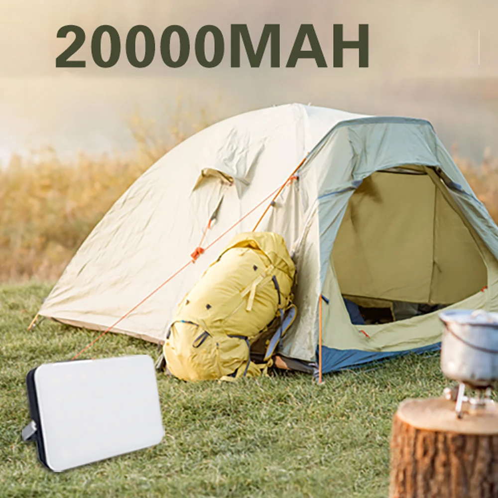 20000mah LED Tent Light Rechargeable Lantern Stepless dimming Emergency Night Market Light Outdoor Camping Bulb Lamp Flashlight