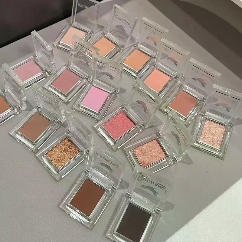 HERORANGE sombra de ojos mate colorete rosa melocotón contorno de cara marrón desnudo impermeable de larga duración brillo mate sombra de ojos imprimación maquillaje