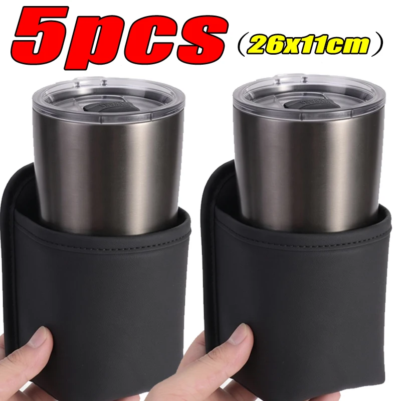 1/3/5pcs Car Door Side Organizer Self‑Adhesive Paste Installation Multi‑Layer Compartment Design Car Door Storage Bags