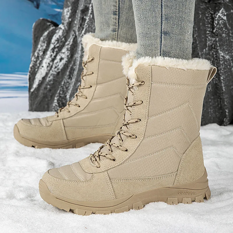 Lovers Casual Snow Boots Winter Warm Velvet Cotton Boots woman Men's Non-slip Comfort Outdoor Unisex Cross-country Hiking