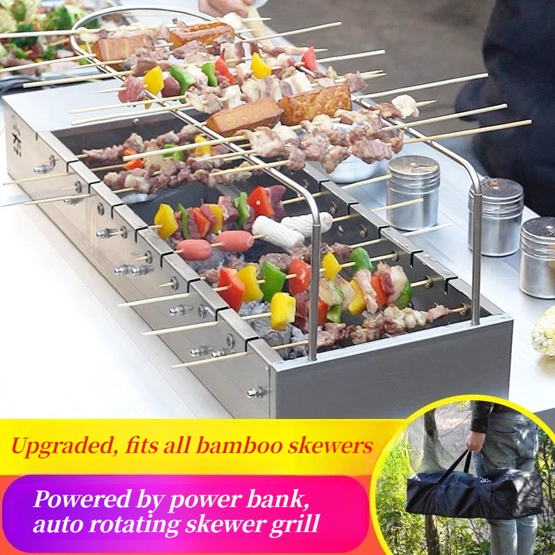 Outdoor Power Grill - Taşınabilir Otomatik Döner Şiş Izgara USB