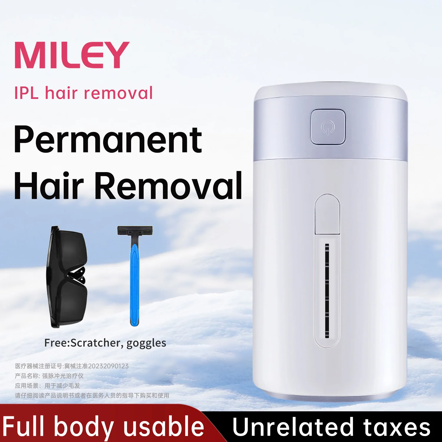 

Laser Hair Removal Device IPL Permanent for Women At-Home Painless Whole Body Armpits Back Legs Arms Face Bikini Line