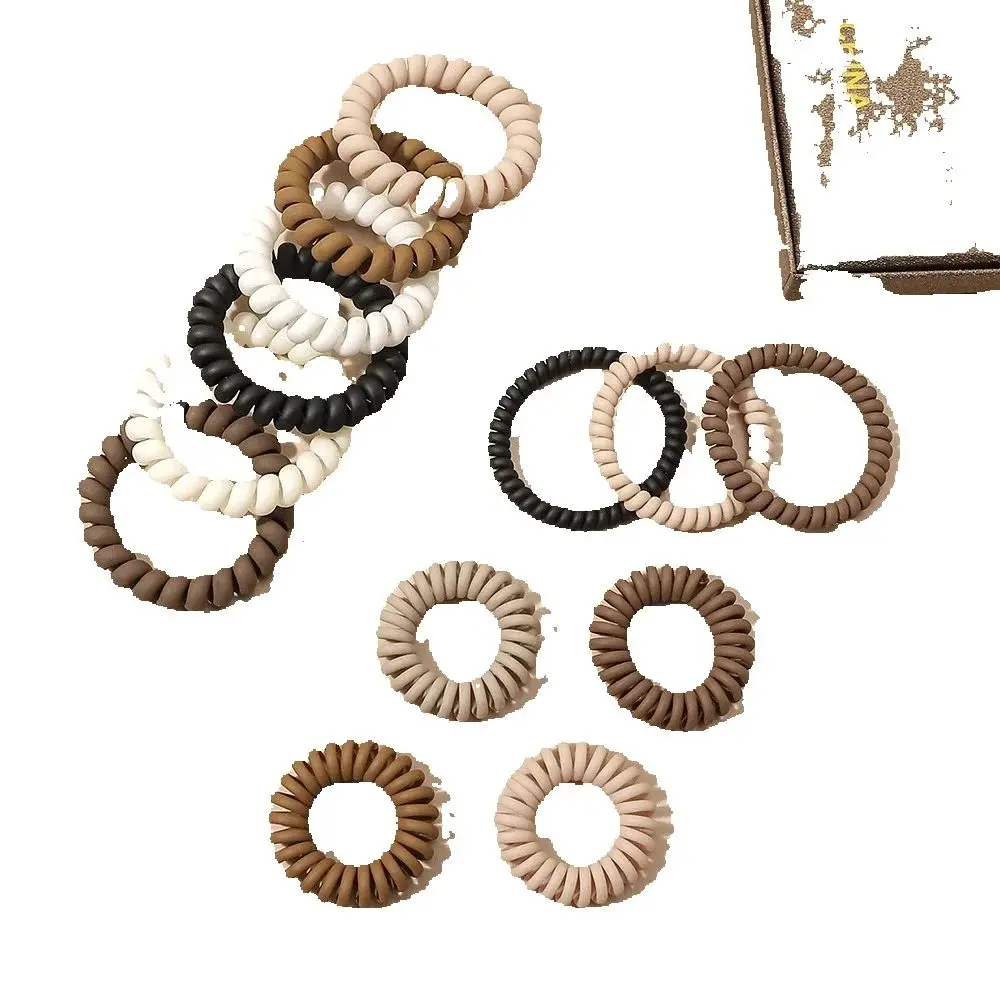 

Coil Elastics Hair Ties Multicolor Medium Spiral Hair Ropes No Crease Hair Telephone Cord Plastic Headbands for Women and Girls