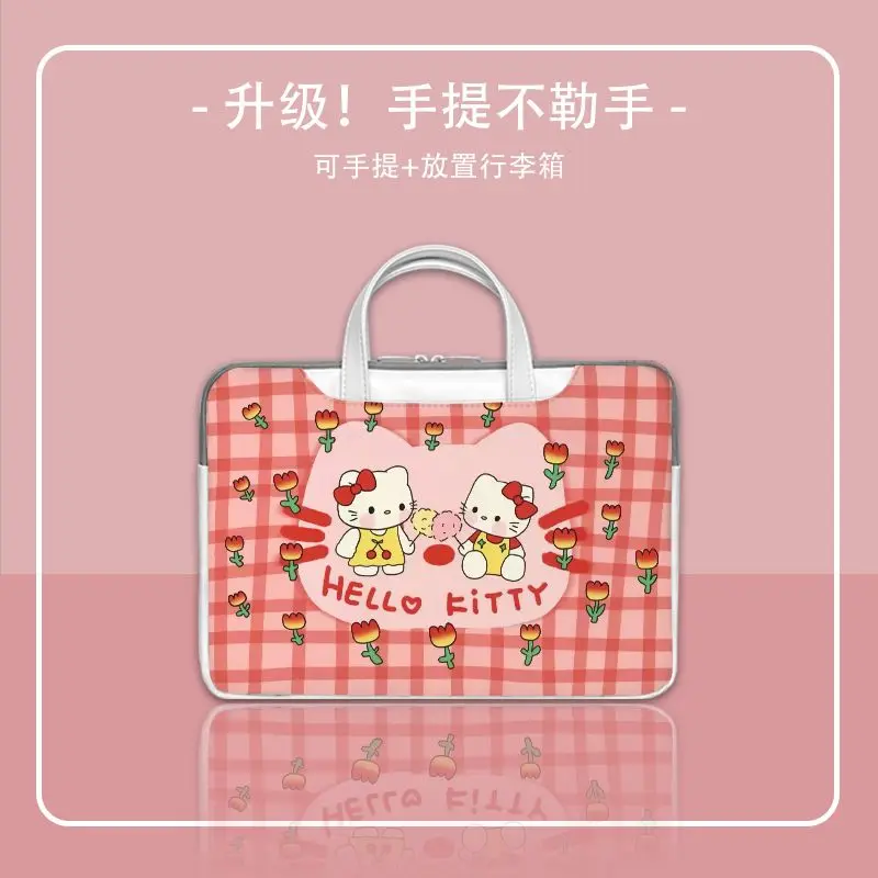 Nova sanrio hello kitty bolsa para laptop fofa de grande capacidade organizador de tablet bolsa de desenho animado capa para laptop 12 polegadas 13 polegadas 14 polegadas 16 polegadas 15 polegadas 17 polegadas