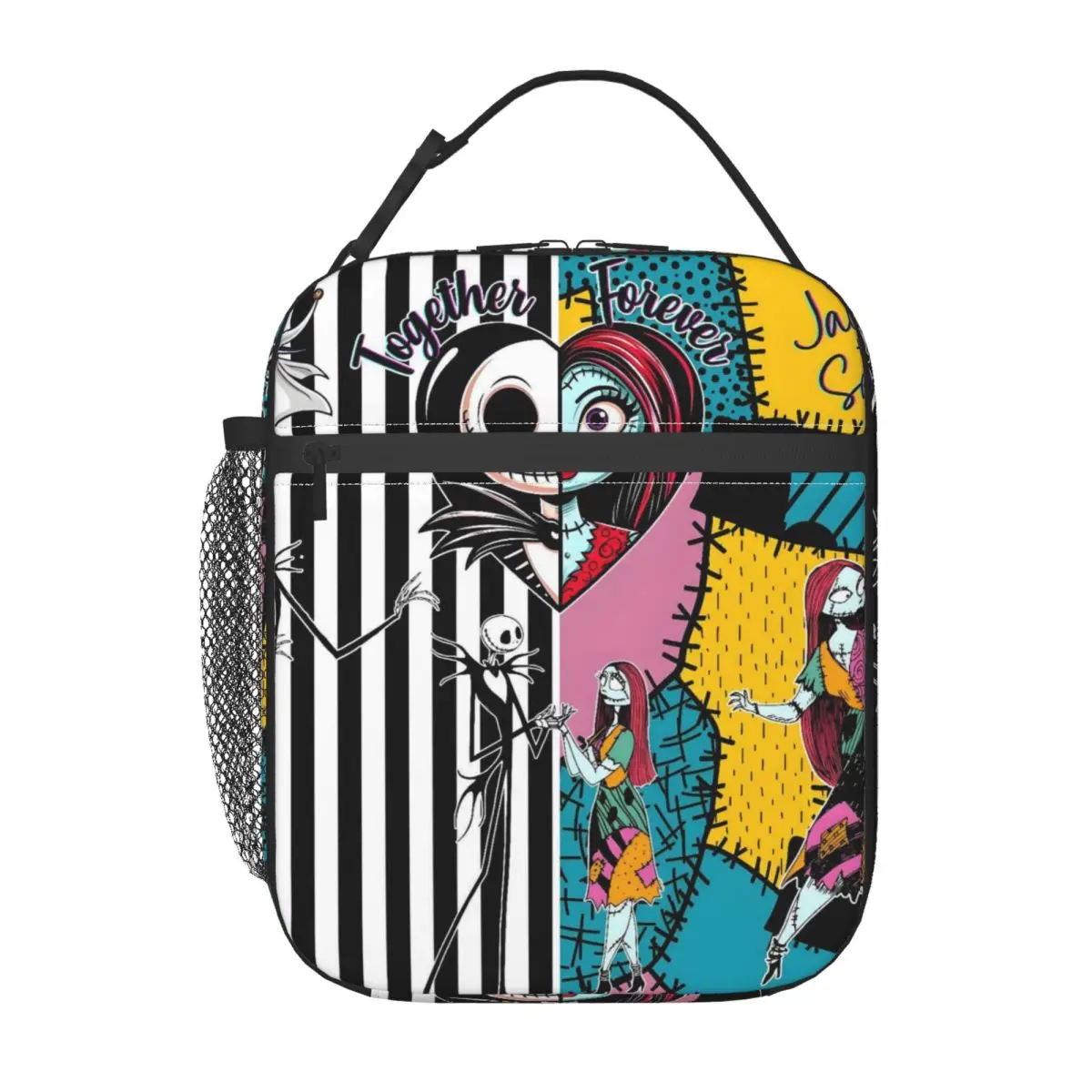 

Custom The Nightmare Before Christmas Jack Sally Thermal Insulated Lunch Bag Portable Lunch Box for Storage Food Tote Bags