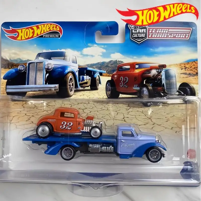 

Hot Wheels Premium Team Transport 32 Ford & Speed Waze 1/64 Scale Diecast Model Cars FLF56 Car Culture Collectible Toy Vehicles
