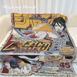 Anime Fans Cotton Woven Throw Blanket Home Decro Personalized Gift 130x160cm