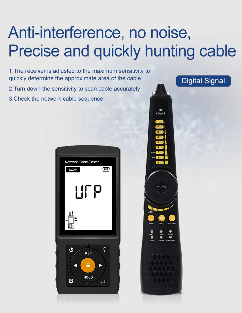 Multi-function Cable Tester : OPM / VFL /Cable tester / Cable tracer/RJ45 cable TDR test PoE detector Network cable test