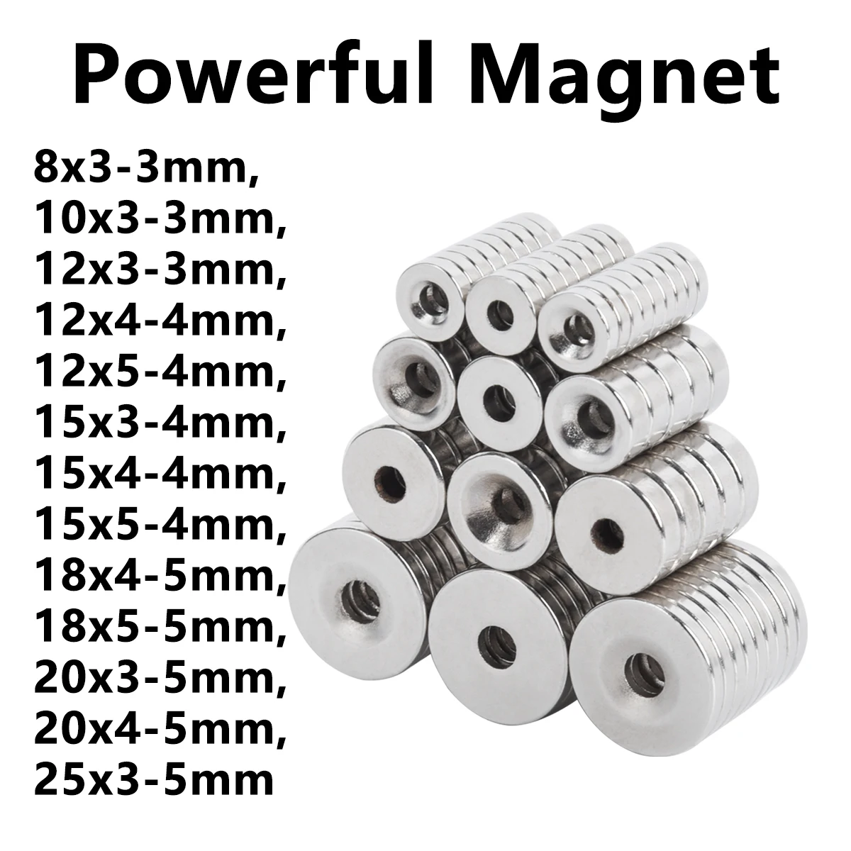 Small Powerful Fridge Magnets Strong Magnetic Countersunk Hole Disc N35 Round Rare Earth Permanent Neodymium Magnet for Organize