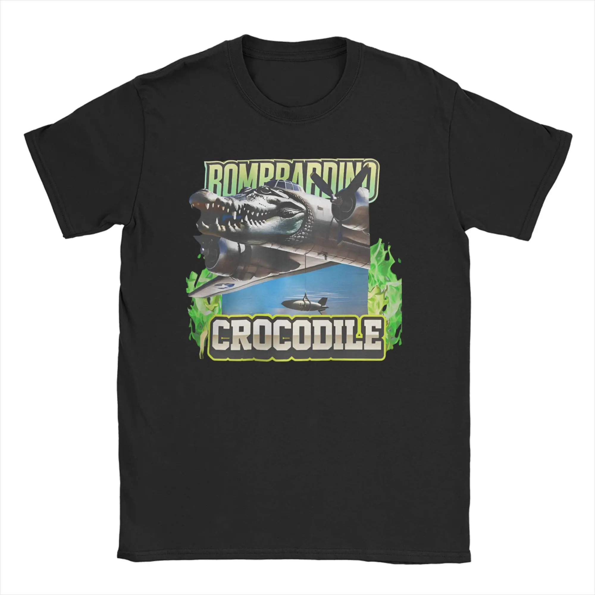 

Casual Bombardiro Crocodilo Italian Meme T-Shirt for Men Women Pure Cotton T Shirts Brainrot Short Sleeve Tee Shirt Adult Tops