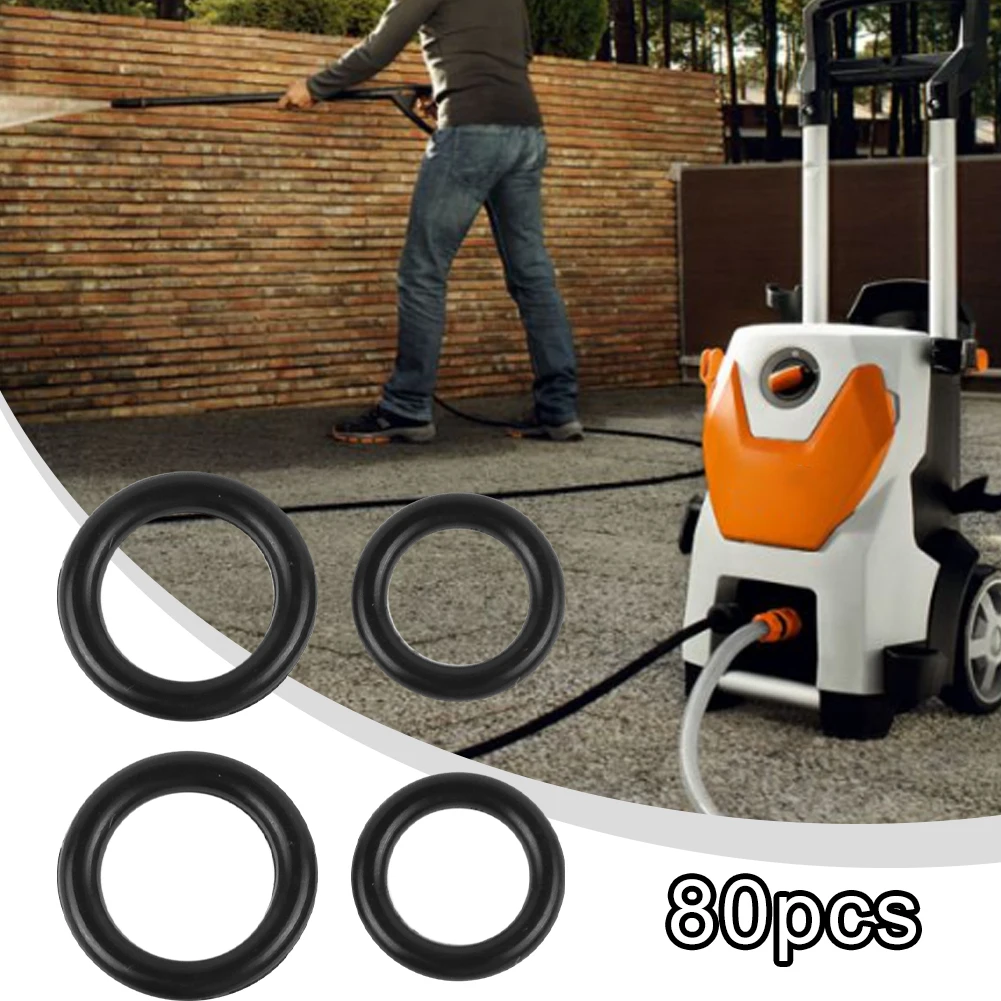 Durable Practical O-Rings Pressure Washer 3/8 O-Rings 80Pcs/Set Compact Equipment For Pressure Washer Functional