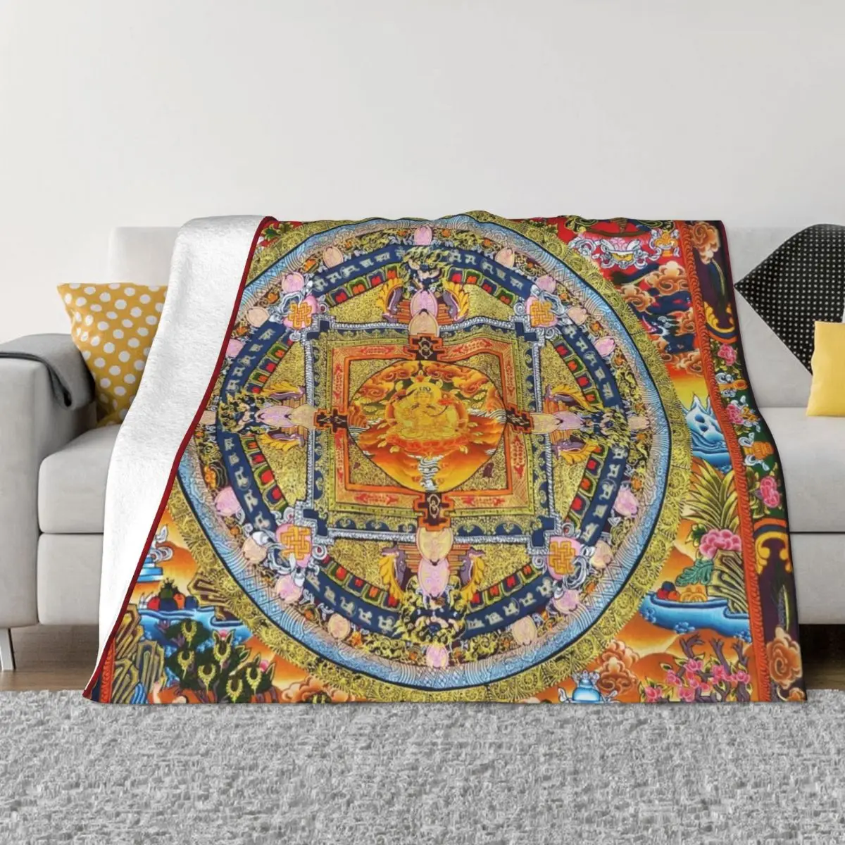 

Buddhist Hindu Mandala 2 Throw Blanket Winter beds for winter christmas decoration Blankets