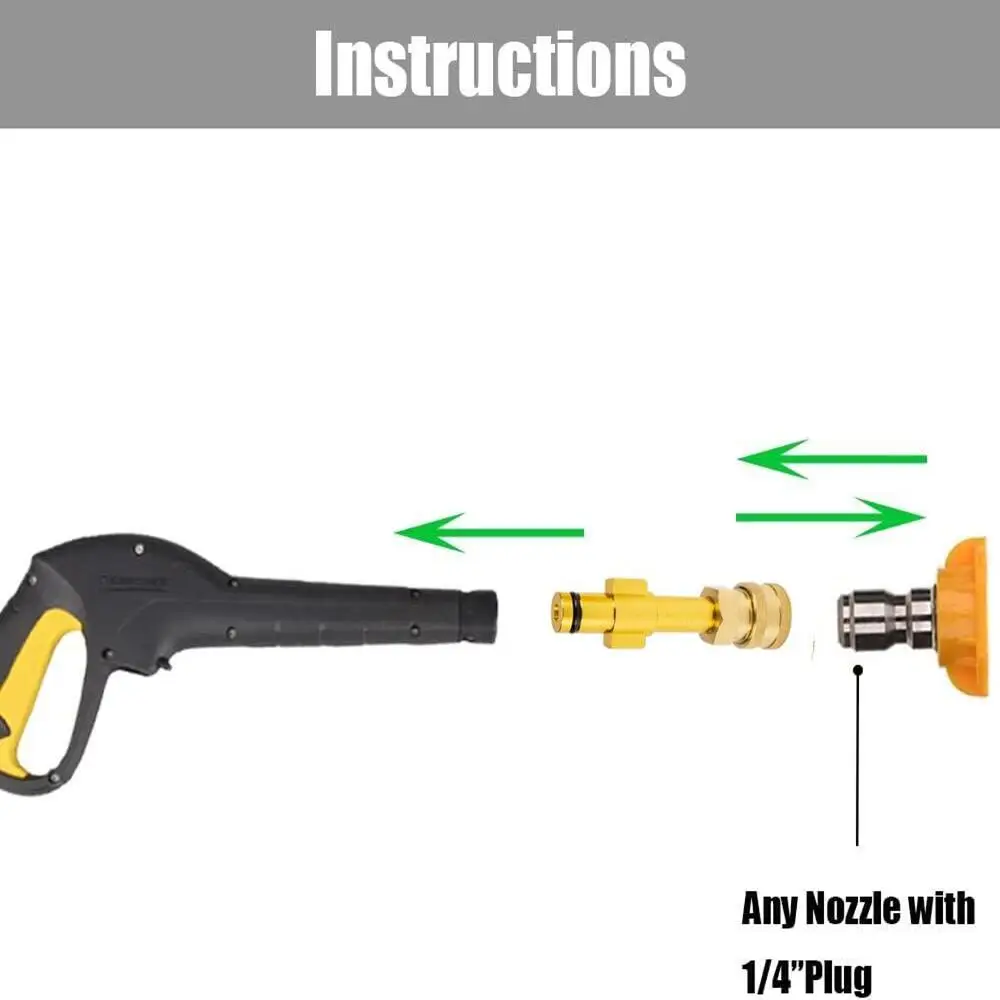Pressure Washer Quick Connector 1/4" to Spray Gun KARCHER LAVOR NILFISK BOSCH AR STIHL Wash Gun Bayonet Adapter