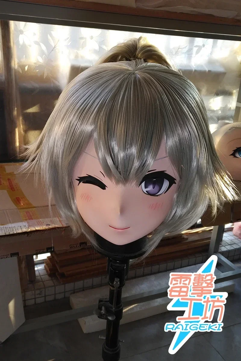

(RAIGEKI 187) Silicone Head Mask Halloween Cosplay Cross Dressing BJD DOLL Comiket Cartoon Character Anime Cosplay Kigurumi Mask