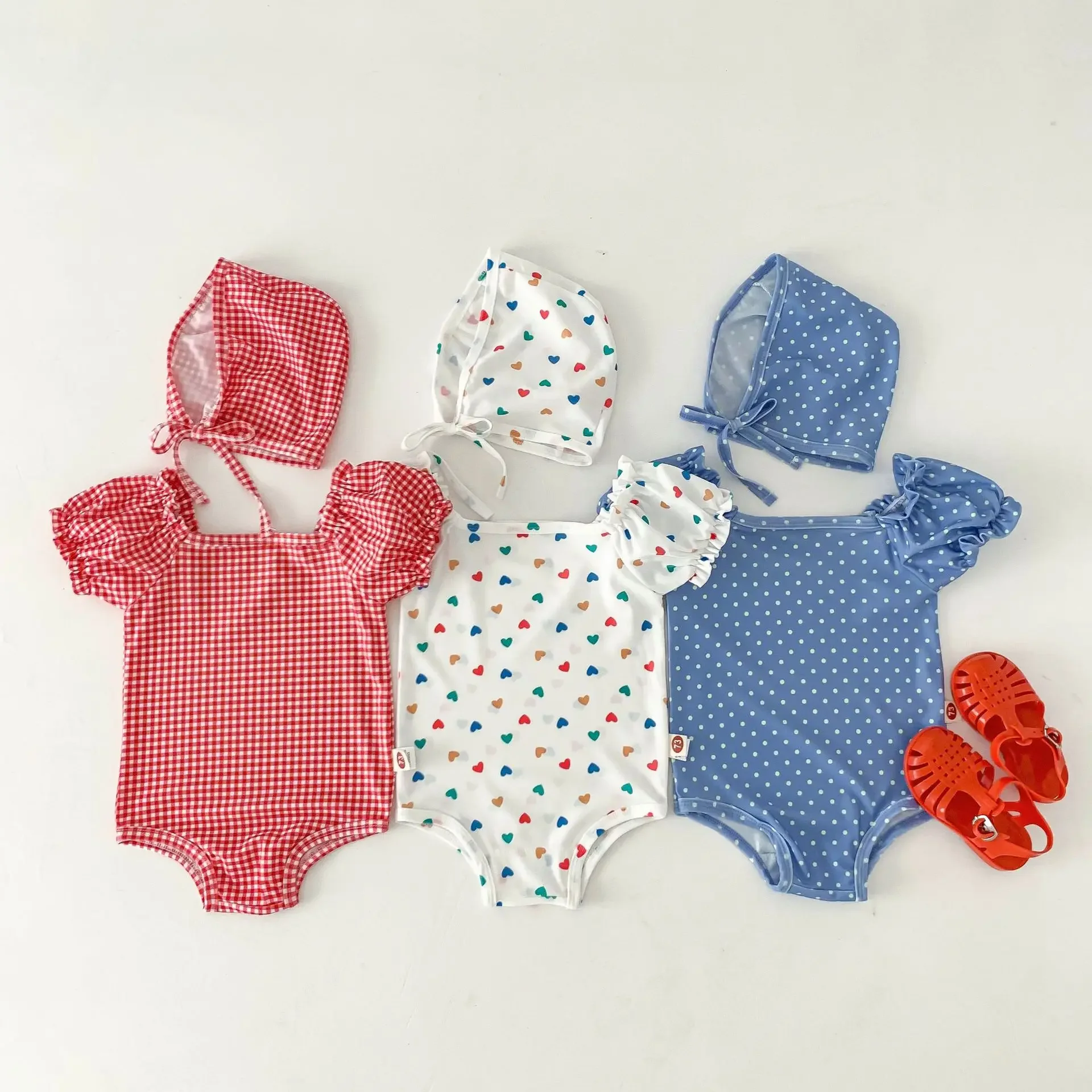 ZOETOPKID 2-teiliges Set Sommer-Baby-Badeanzug mit Schwimmkappe, Einteiliger Badeanzug für Mädchen, Schnelltrocknender Strand-Badeanzug für Draußen – Detail 6