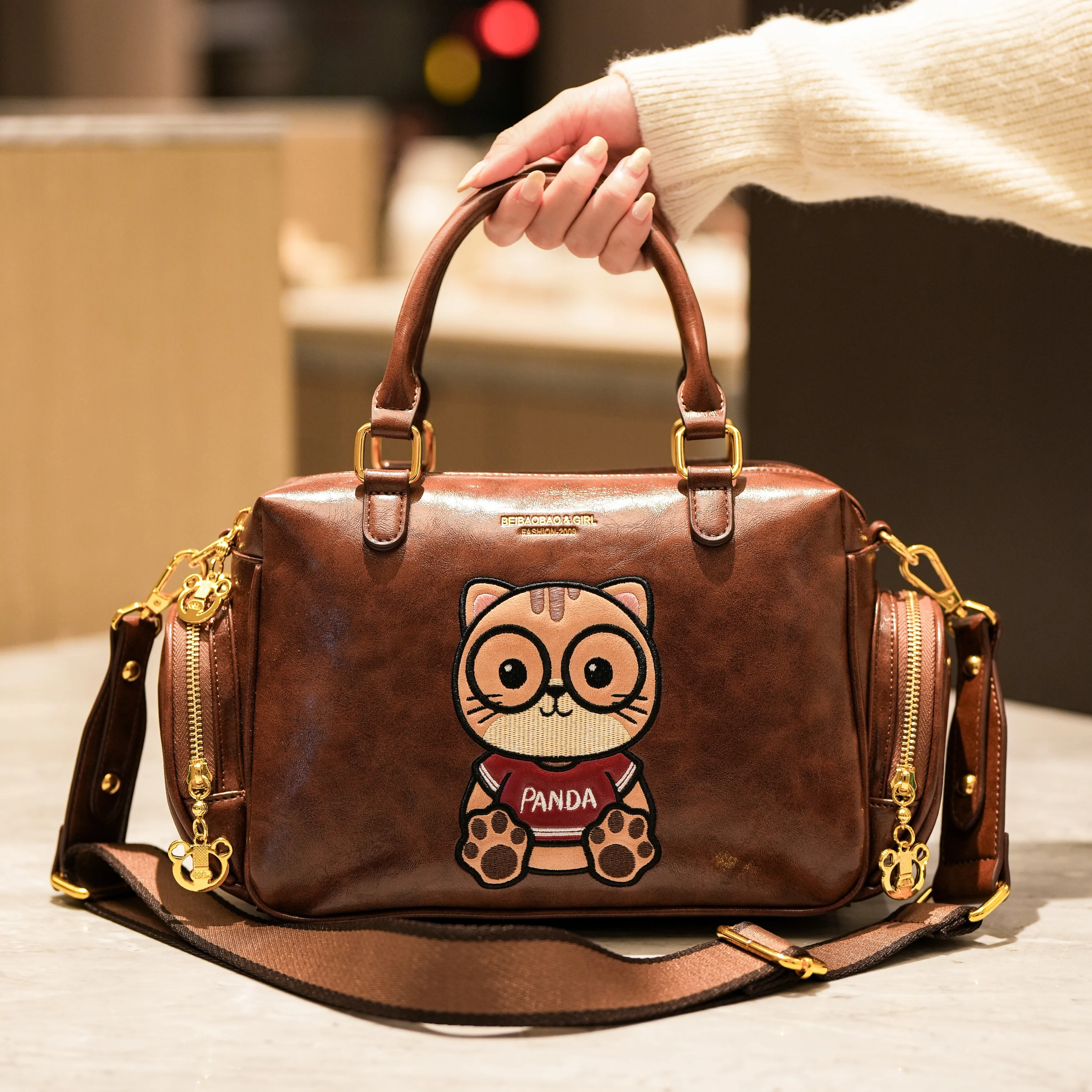 

BeiBaoBao Large Capacity Boston Totes Bag Fashionable Handbag Versatile Shoulder Bag with Adjustable Strap Lady Purse Handbag