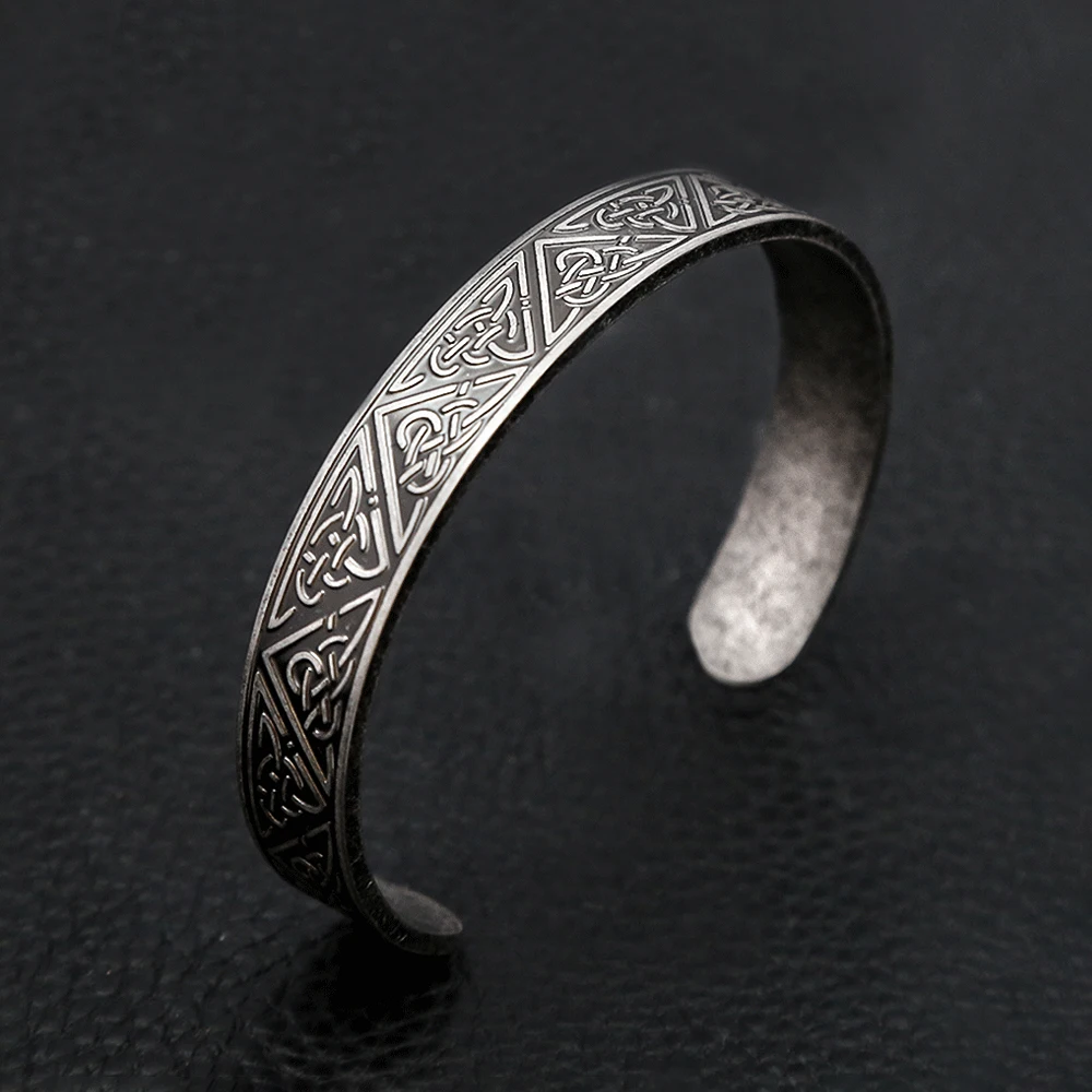 Black Stainless Steel Viking Rune Bracelets For Men Women Retro Viking Tree of Life Bracelet Biker Fashion Jewelry Amulet Gift image 3