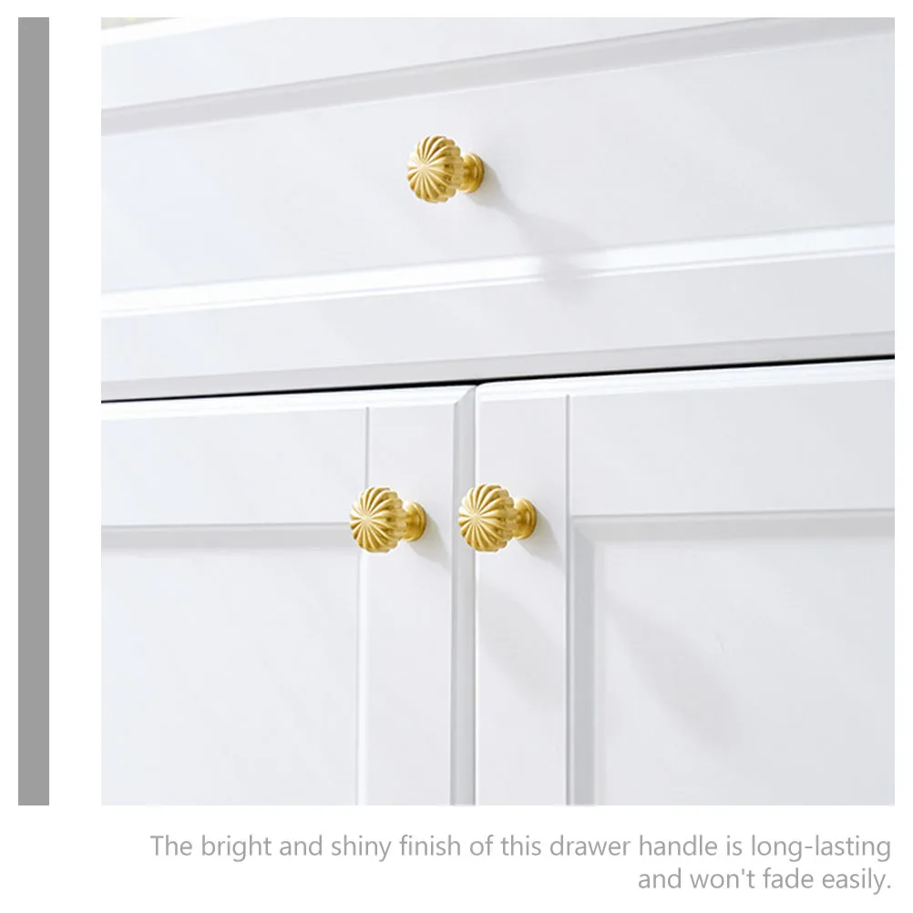 

1pcs Brass Cabinet Knobs Pumpkin Shape Drawer Handles Gold Furniture Pulls Kitchen Cupboard Dresser Wardrobe Door Handle