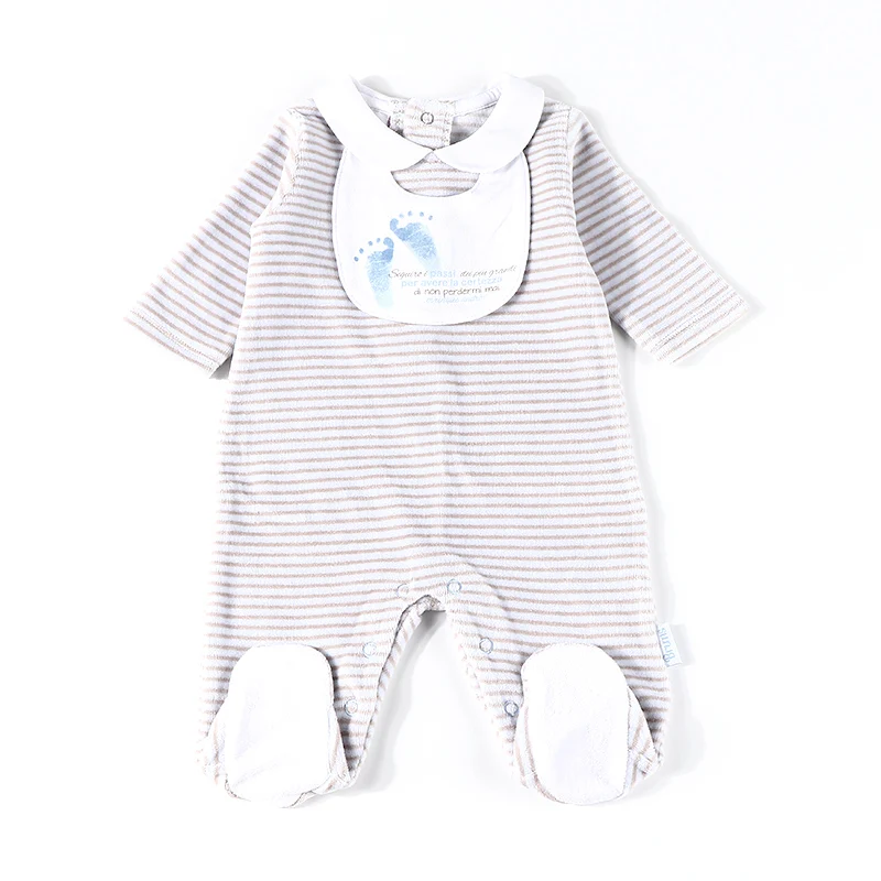 Baby rompers long sleeves children clothing baby newborn overalls kids boy girl clothes baby jumpsuit with baby bib baby footies