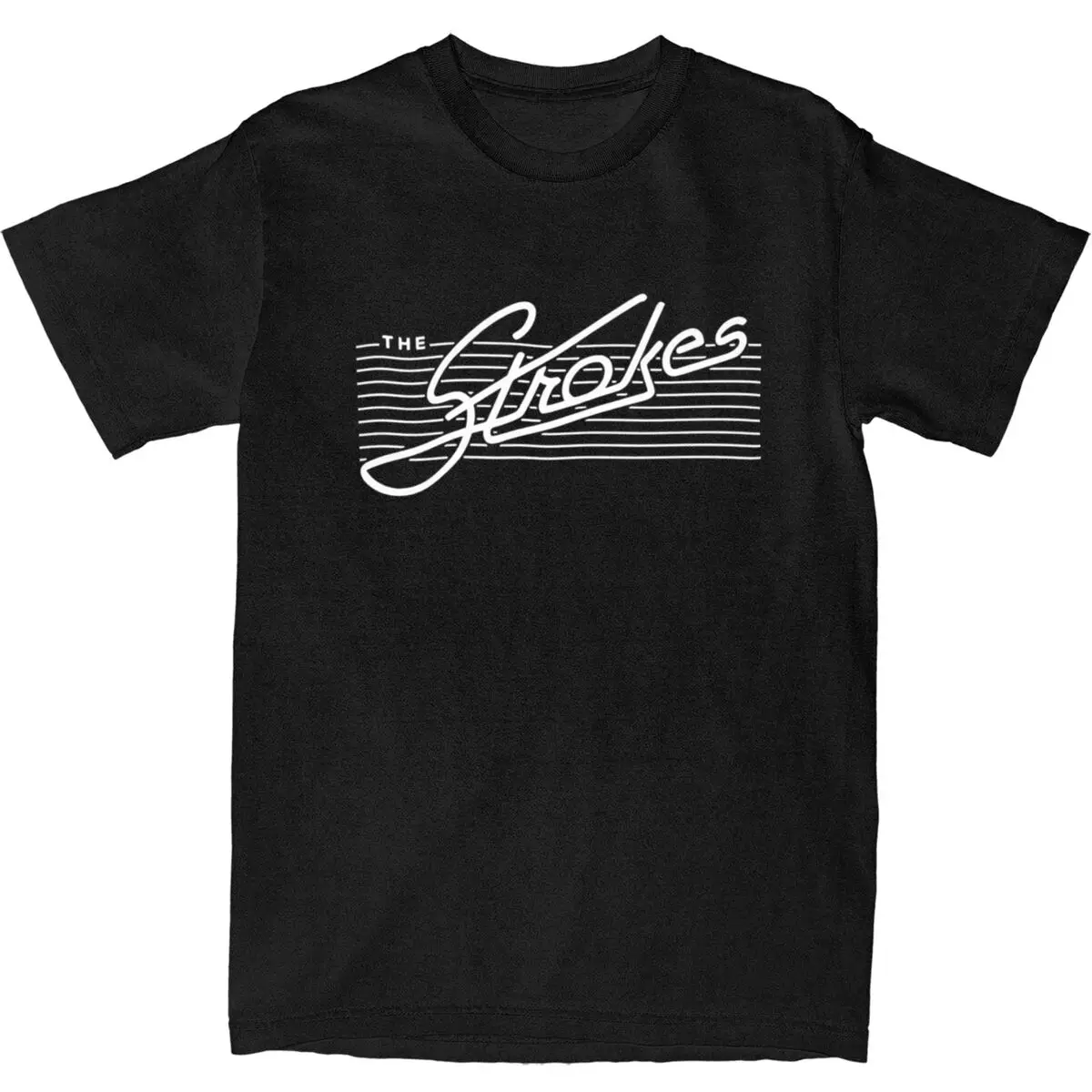 The Strokes T Shirts Popular Band Logo Cotton Tees Streetwear Short-Sleeved T Shirt Crew Neck Novelty Casual Tshirt Plus Size