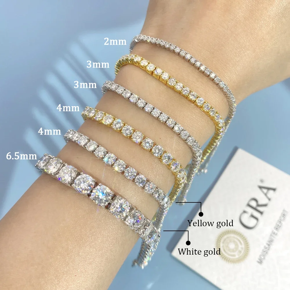 

Cheapest price GRA pass diamond tester d color vvs moissanite bracelet s925 sterling silver 4prong set diamond tennis bangles