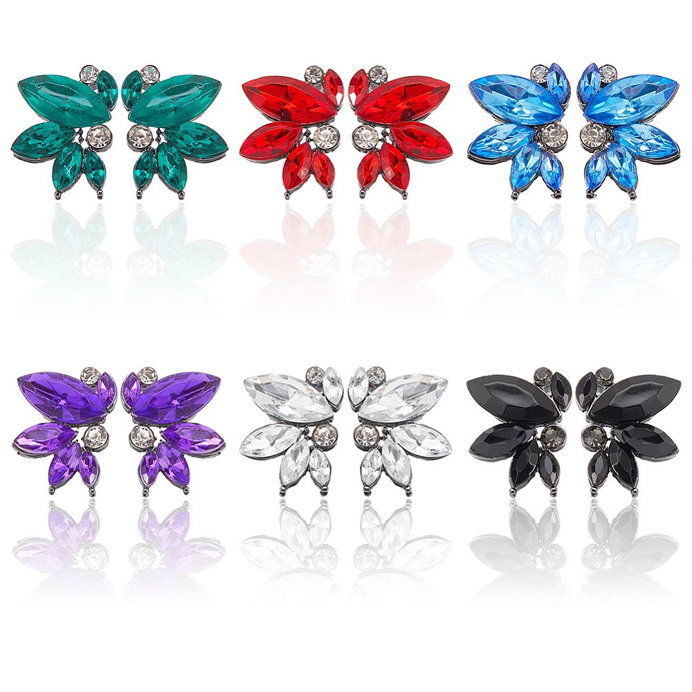6 Pairs Rhinestone Stud Earrings Dainty Small Cluster Earrings for Women Cubic Zirconia Bridal Wedding Earrings for Brides