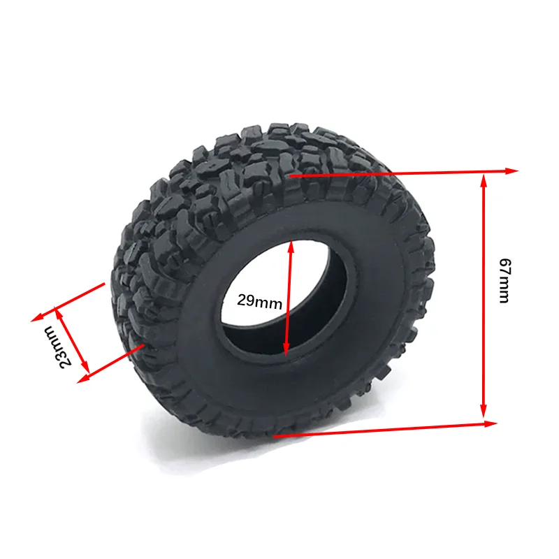 WPL C14 C24 C34 B14 B24 B16 B36 66mm Rubber Tire Wheel Tyre 1/16 RC Car Upgrade Parts Spare Accessories