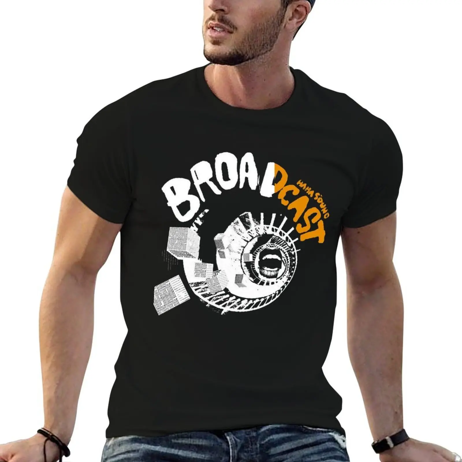 Broadcast Haha Sound LP T-Shirt t shirts for man graphic funny t shirts for man pack white man t shirts for men T-shirt