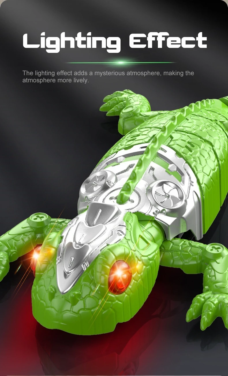 Remote controlled lizard with light-up eyes