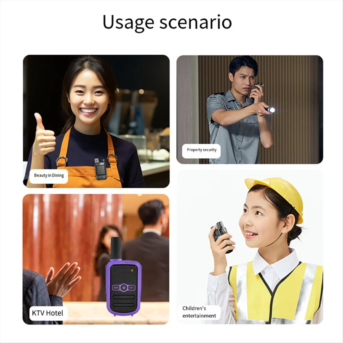 SWXF 미니 무선 워키토키 얇은 양방향 라디오 고출력 호텔 레스토랑 쇼핑몰 장거리 통신용 A