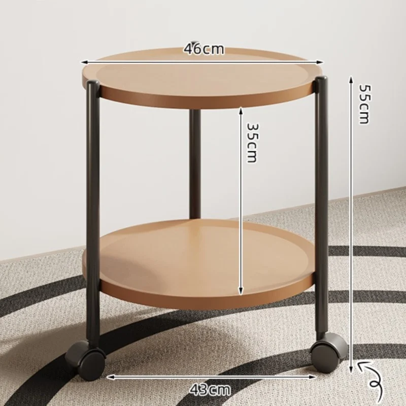 Home Balcony Mini Simple Small Coffee Table Side Cabinet Side Table Modern Creative Movable Round Table Living Room Couchtisch