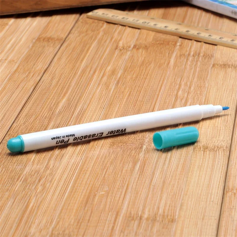 1Pc Water Erasable Ink Fabric Marker Pen Water Soluble Washable Mark Tool for DIY Cross-Stitch Needlework Quilting Dressmaking