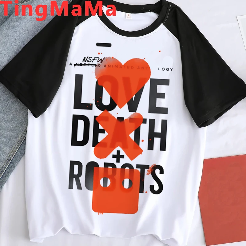 Heavy Metal Rock Sci Fi TV Love Death and Robots T Shirt Men Cartoon T-shirt Robots Graphic Tees Hip Hop Unisex Tshirt Male