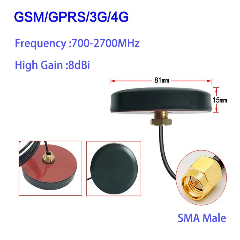 4G Outdoor Waterproof Antenna GSM GPRS 2G 3G Mobile Signal Booster Amplifier for DTU Intelligence Terminal Cabinet 700-2700MHz