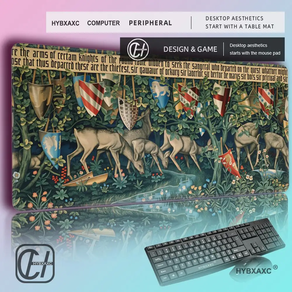 

HYBXAXC Medieval Art Mouse Pad Holy Grail Large, Extended Mousepad, Non-Slip Rubber Base Keyboard Mouse Mat Desk Pad for Work