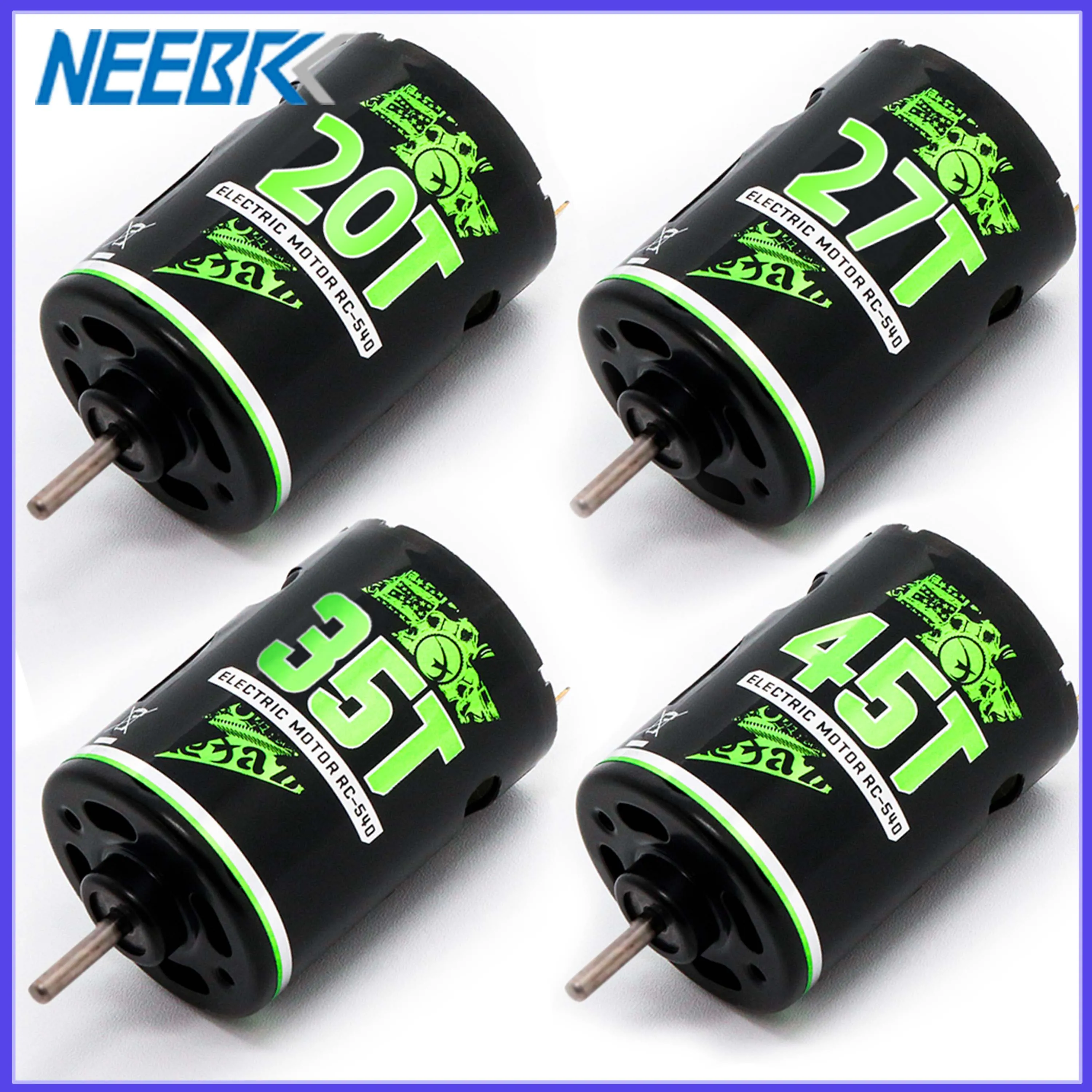 NEEBRC 540 20T-45T Waterproof Brushed Motor for 1:10 RC Car Crawler Wltoys Axial SCX10 Kypsho Redcat Gen8 Traxxas TRX4 Toy TRX6