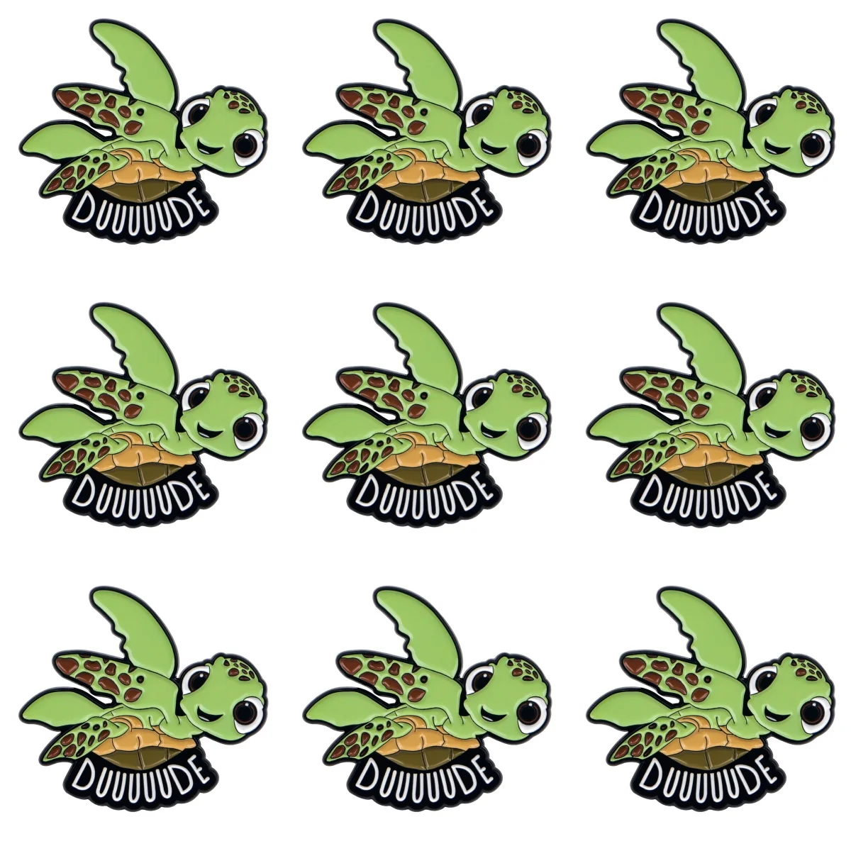 9 stücke Nette Schildkröte Dinge Emaille Pin Cartoon Tier Brosche Set frauen Broschen Mode Revers Abzeichen Schmuck Freunde geschenk