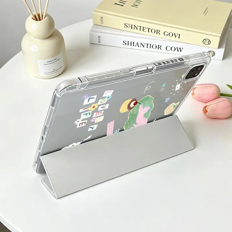 With Pen Holder Tri‑Fold TPU Bumper Case For Xiaomi Pad 5/5Pro 6/6Pro 11 inch Xiaomi Pad 7/7Pro 8/8Pro 11.2 Redmi Pad SE 11