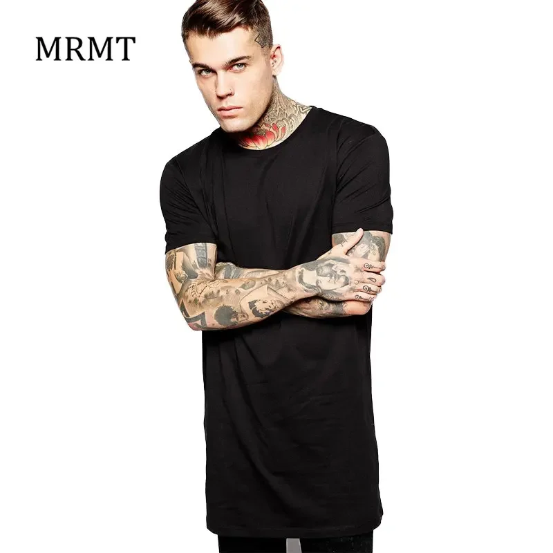 2022 Men's Black Long T-shirt Hip Hop Style Casual Tee Shirt Top